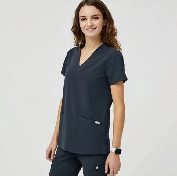 FIGS | Rare Dark Harbor Casma 3-Pocket Scrub Top Limited Edition Rare Color L - Picture 1 of 12